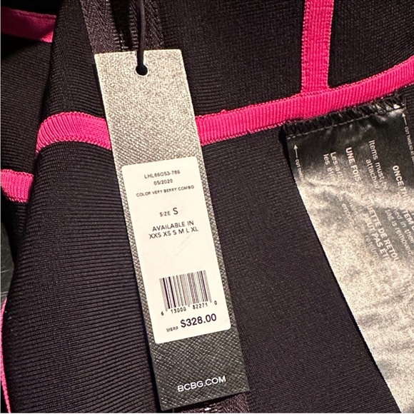 BCBG Black and Pink bodycon Dress - Picture 4 of 4